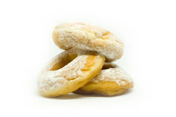 Vooraanzicht Van Donut Met Icing Sugar Topping Heerlijke Zoete Donut — Stockfoto