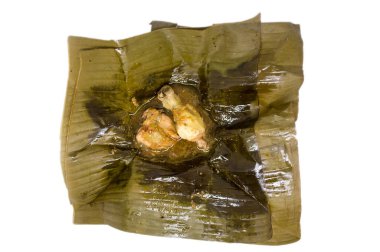 Endonezya Ayam Şarkısı Muz Yaprakları Üst Görünümünde