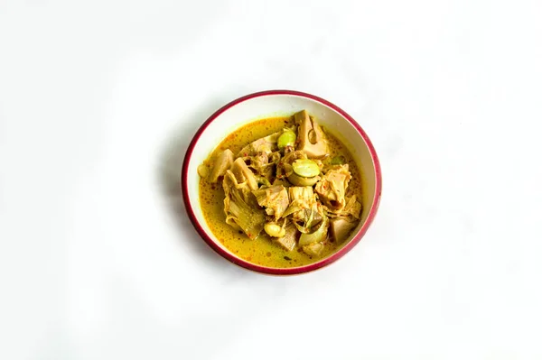 Sayur Lodeh Javanese Indonesian Vegetable Soup Bowl White Background — Stock Photo, Image