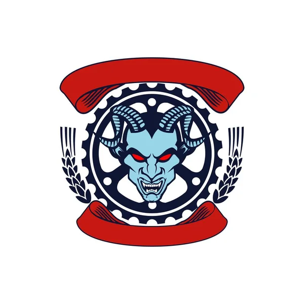 Szablon Logo Głowy Demona Miejscem Tekst — Wektor stockowy