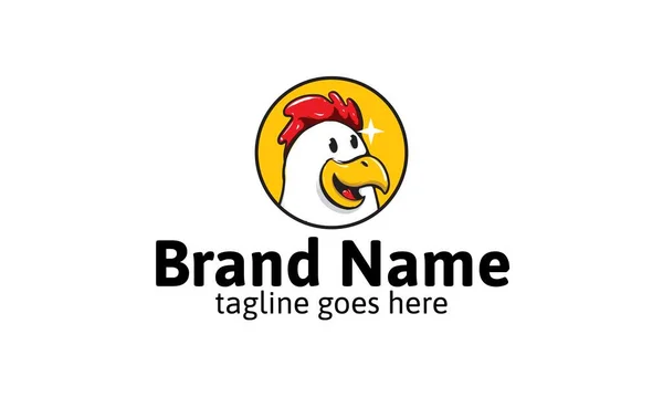 Stekt Kyckling Restaurang Maskot Logotyp Mall — Stock vektor