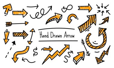 El Çizimi Ok Karalama Vektörü Elementleri