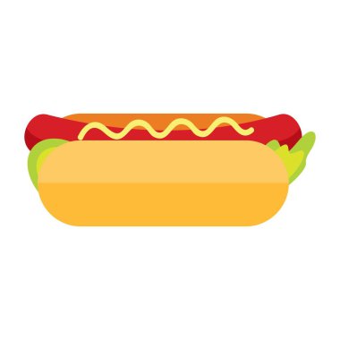 Hot Dog Düz Simge Vektör Resimleri Fast Food Elementi