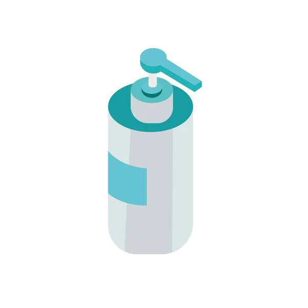 Hand Sanitizer Isomteric Flat Icon Illustration Isoliert Weiß — Stockvektor