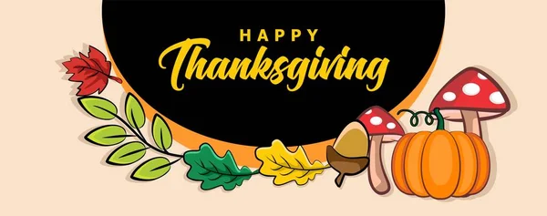 Happy Thanksgiving Horizontal Vector Banner Illustration Art — Stockový vektor