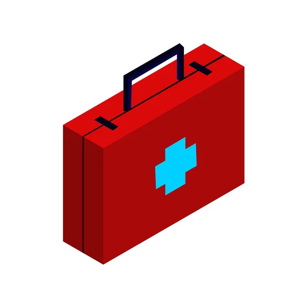 Isometric Medical Bag Flat Icon Vector Illustration Design — Stockový vektor