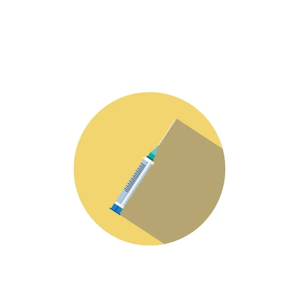 Injectienaald Platte Pictogram Illustratie Het Wit — Stockvector