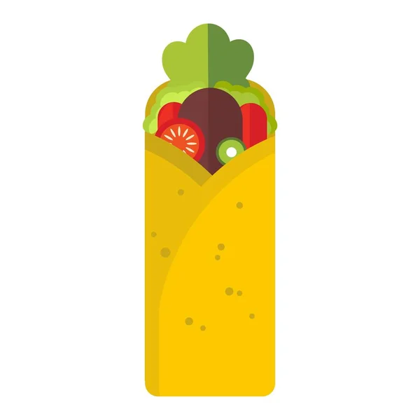 Kebab Flache Symbol Vektor Illustration Fast Food Element — Stockvektor