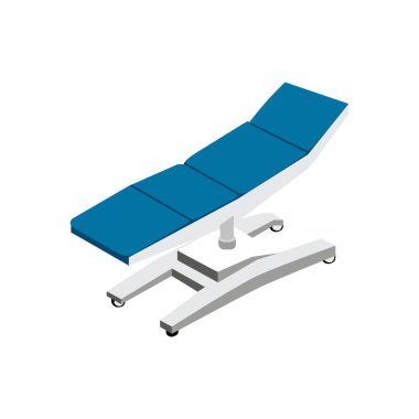 Ayarlanabilir cerrahi Yatak Isometric Düz Simge Beyazda izole