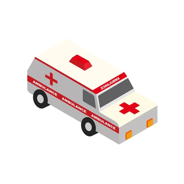 Medizinische Ambulanz Isometrische Flache Ikone Illustration Design Isoliert Weiß — Stockvektor