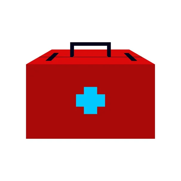 Medizinische Werkzeugkiste Erste Hilfe Kit Flache Icon Illustration — Stockvektor