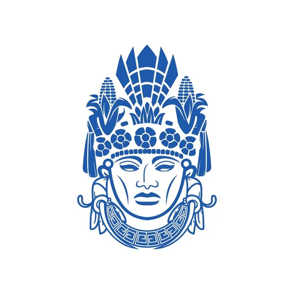 Rdzenna Twarz Plemienia Element Logo Ilustracja Maskotki — Wektor stockowy