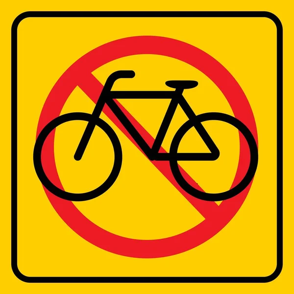 Bicicleta Permitida Amarillo Carretera Carril Etiqueta Signo — Archivo Imágenes Vectoriales