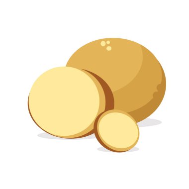 Beyaz / Patates İllüstrasyon Simgesinde İzole edilmiş Patates Simgesi Beyazda İzole Edildi