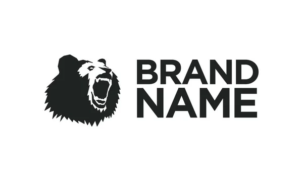 Poderoso Angry Bear Mascote Logo Template Poderoso Angry Bear Mascot —  Vetores de Stock