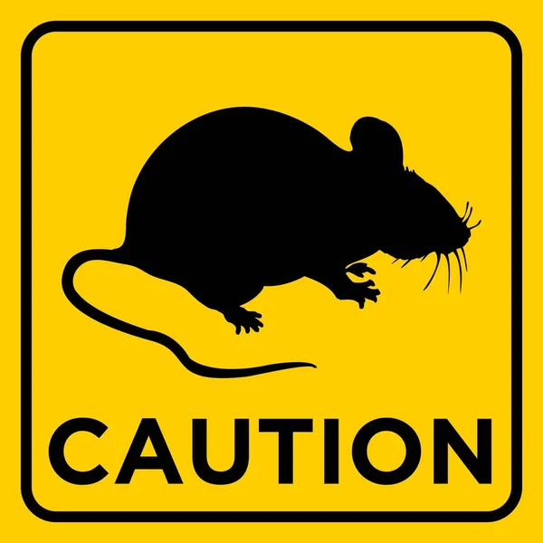 Fare Hayvanı Yaban Hayatı Uyarı Yazdırma Tabelaları Sarı Etiket Meydanı — Stok Vektör