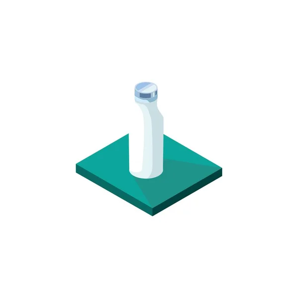 Erfrischende Milchflasche Isometrische Illustration Isoliert Weiß Erfrischende Milchflasche Isometrische Illustration — Stockvektor