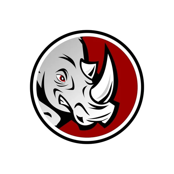 Elemento Del Logotipo Del Vector Mascota Historieta Cabeza Rhino Aislado — Archivo Imágenes Vectoriales