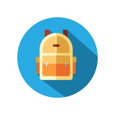 Geri Dönüş Paketi Düz Simge İllüstrasyonu İzole Beyaz Arkaplan / Seyahat Sırt Paketi Düz Simge Resimleri İzole edilmiş Beyaz Arkaplan