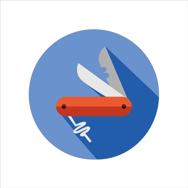Survival Knife Flat Icon Illustration Isolated White Survival Knife Flat — Stockvector