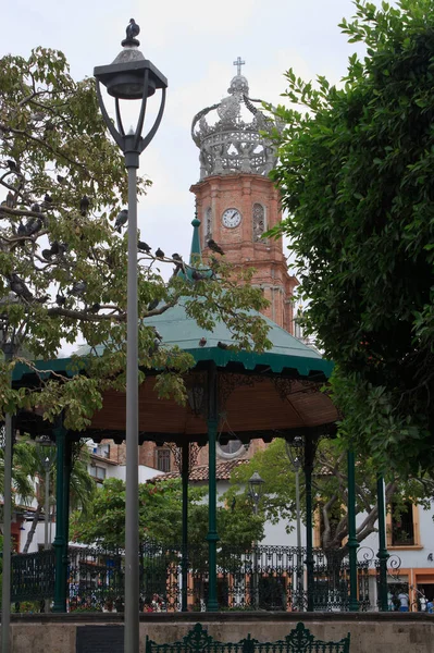 Plaza Municipal Con Kiosko Ciudad Puerto Vallarta Jalisco Mexiko — Stockfoto