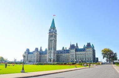 Ottawa, Kanada - 17 Temmuz 2015: Ön cephe Parlamento binaları.