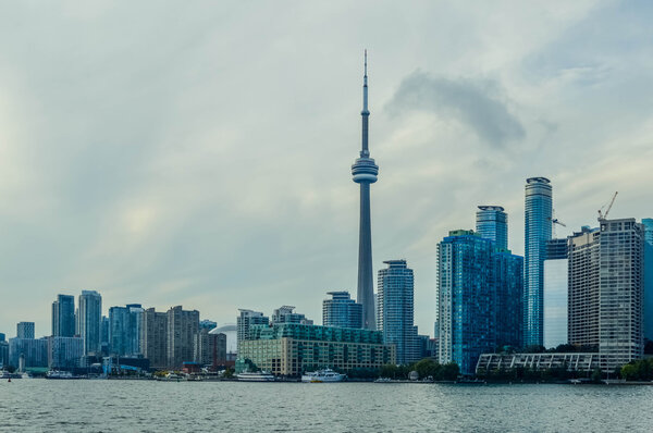  Toronto, Canada - March 27, 2016: Toronto downtown and CN tower, Canada
