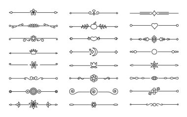 İzole edilmiş beyaz üzerinde siyah düz vektör ayırıcı sınırı