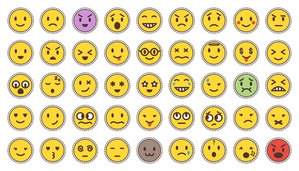 Emoji kuning vektor strip kartun diisolasi - Stok Vektor