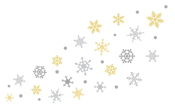 Copos de nieve marrón y gris tonos diferentes formas — Vector de stock