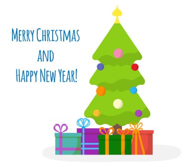 Renkli hediyelerle Noel ağacı