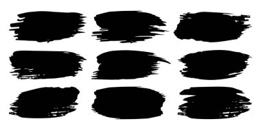 Fırça darbeleri, el çizimi, kalın siyah mürekkep.