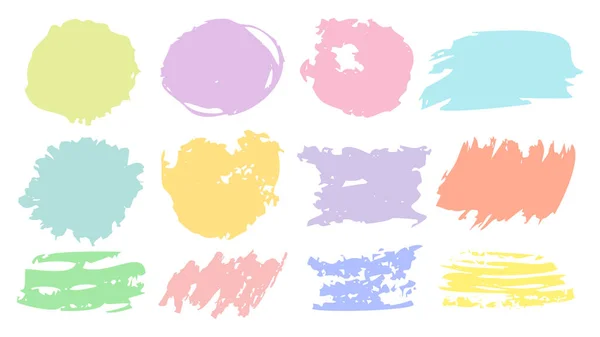 Brush stroke pastel color set vector hand drawn — Stock Vector