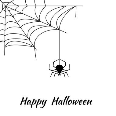 Örümcek ağlı Cadılar Bayramı tebrik kartın kutlu olsun