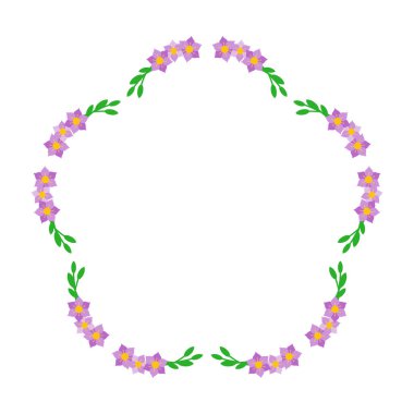 Metin için çerçeve şeklinde çiçek çelengi