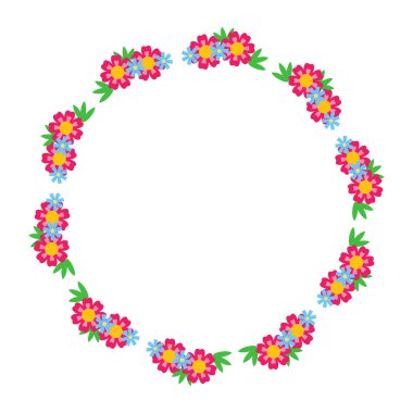 Metin için çerçeve şeklinde çiçek çelengi