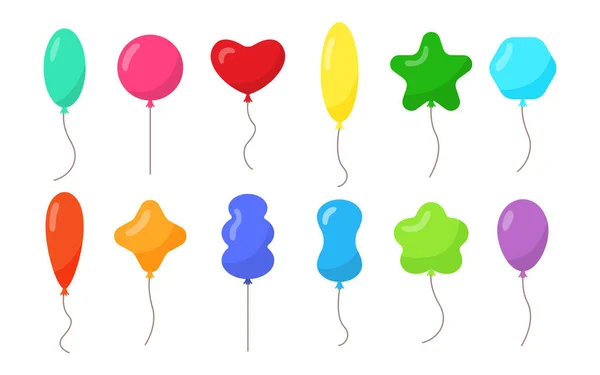 Ballon volant avec décor d'anniversaire de fête de corde — Image vectorielle