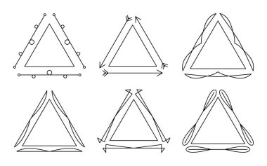 Siyah dekoratif üçgen çerçeve kraliyet kümesini böler