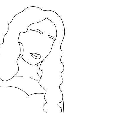 Moda avatar çizgisi Hattı hatları Hattı kadın yüzü