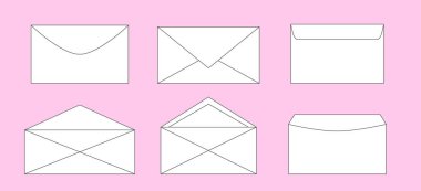 Zarf harfi satır ana hatları beyaz set