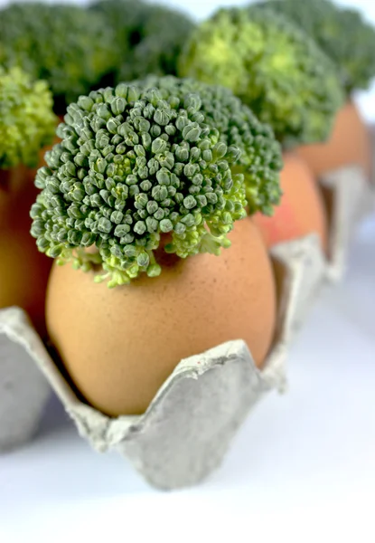 Taze brokoli ve yumurta