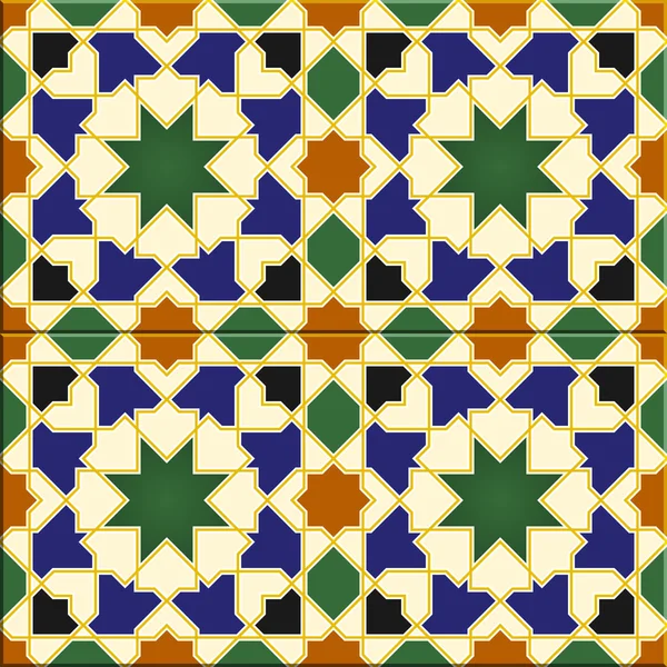 阿拉伯语的瓷砖无缝模式。古巴哈瓦那 — 图库矢量图片