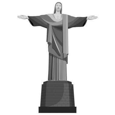 İsa'nın kurtarıcı Rio de Janeiro Brezilya heykeli. Vektör çizim