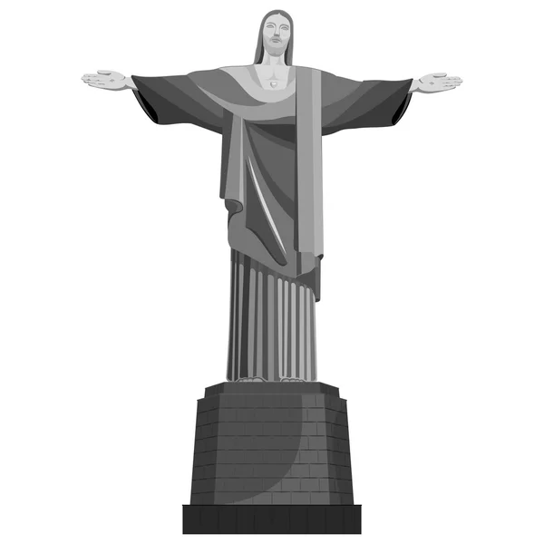 Estátua de Cristo Redentor do Rio de Janeiro no Brasil. Ilustração vetorial — Vetor de Stock