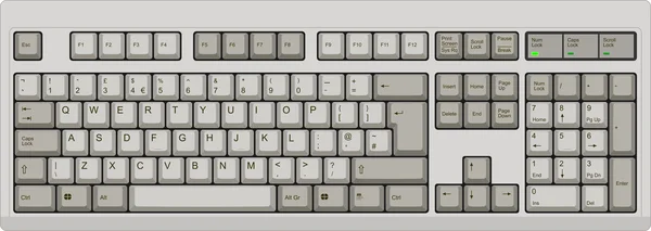 Английский Qwerty UK computer grey keyboard — стоковый вектор