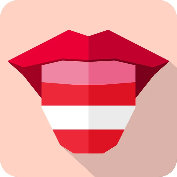 Lengua: Icono web de idioma con bandera. Austria — Vector de stock