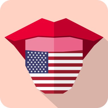 Dil: Dil web simgesi bayrak ile. Amerika Birleşik Devletleri