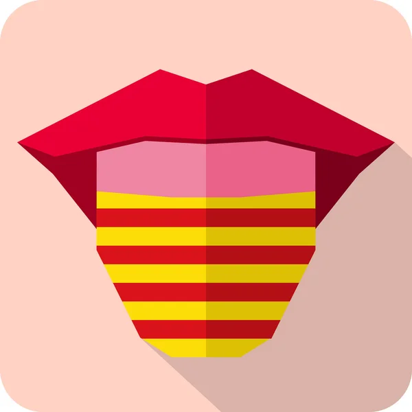 Lengua: Icono web de idioma con bandera. Catalunya — Vector de stock