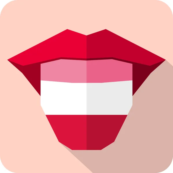 Tongue: Language web icon with flag. Poland — Stock Vector