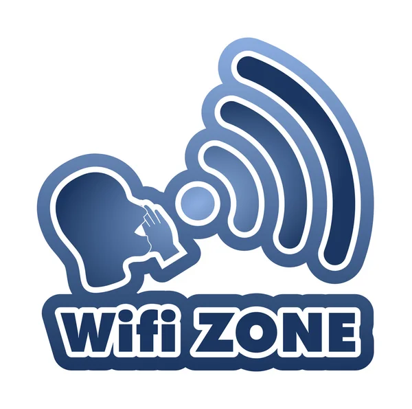 Etiqueta azul da zona wi-fi — Vetor de Stock